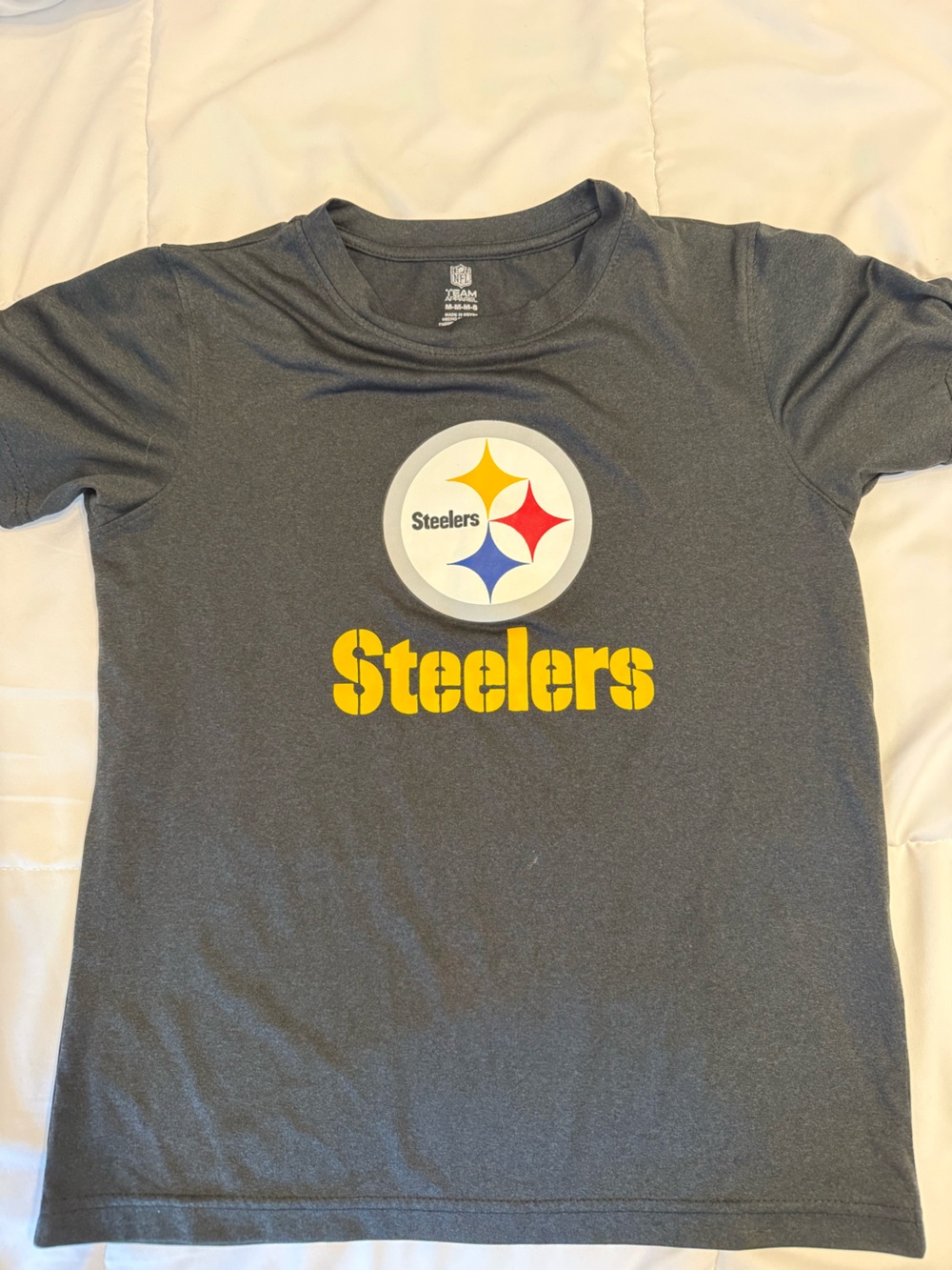 NFL Pittsburgh Steelers Charcoal Tee with Yellow Logo